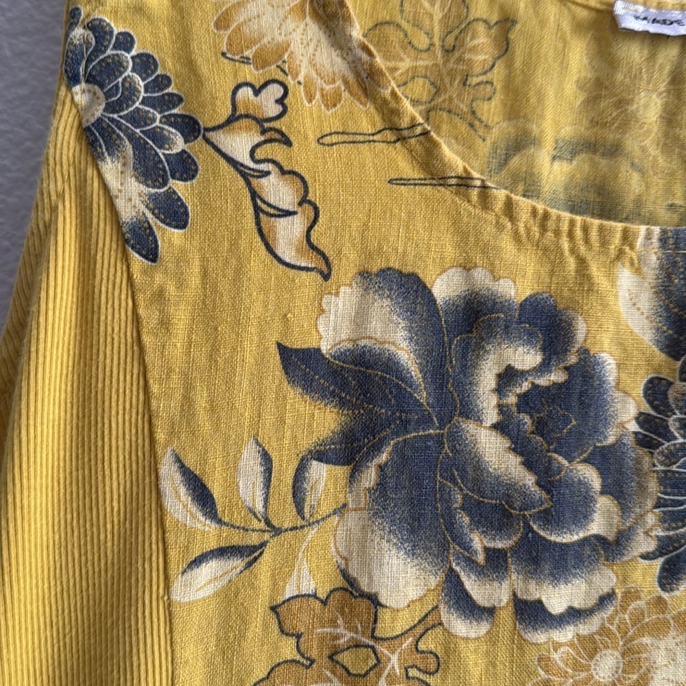 Yellow Tiered Floral Sleeveless Dress Made in Italy - Picture 10 of 10